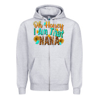 Heather Grey oh honey i am that nana Zipper Hoodie - NancyCooperArtShop
