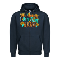 Navy oh honey i am that nana Zipper Hoodie - NancyCooperArtShop