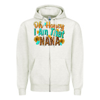 Oatmeal Heather oh honey i am that nana Zipper Hoodie - NancyCooperArtShop