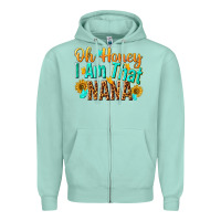 Seafoam oh honey i am that nana Zipper Hoodie - NancyCooperArtShop