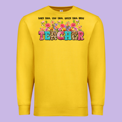 Teach Them Love Them Watch Them Grow Teacher Premium Sweatshirt Designed By Artiststas