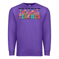 Purple teach them love them watch them grow teacher Premium Sweatshirt - Artiststas