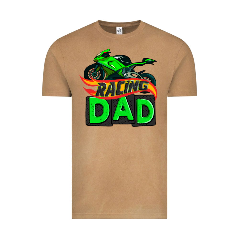 Racing Dad With Racing Motorcycle Vintage Tee by AdoDesignShop | Teevron