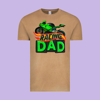 Racing Dad With Racing Motorcycle Vintage Tee Designed By Adodesignshop
