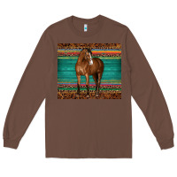 Chestnut western horse serape  leather leopard Long Sleeve Tee - BarkalooDesign