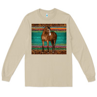 Mushroom western horse serape  leather leopard Long Sleeve Tee - BarkalooDesign