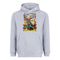 Heather Grey Fall Breeze And Autumn Leaves Deer Heavyweight Hoodie - LillyAllenDesigns