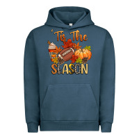Pigment Midnight Navy tis the season football Urban Hoodie - CowGirlArtShop