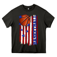 Asphalt basketball american flag Heavy Core Tee - texasbilliewilder
