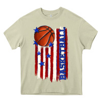 Mossy basketball american flag Heavy Core Tee - texasbilliewilder
