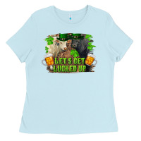 Baby Blue lets get lucked up charolais and black angus bull Ladies Tee - RanaPortraitStore