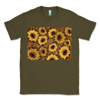 Army Green sunflower leopard background 3200x2400 Classic Tee - AdoDesignShop