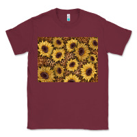 Burgundy sunflower leopard background 3200x2400 Classic Tee - AdoDesignShop