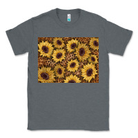 Charcoal Heather sunflower leopard background 3200x2400 Classic Tee - AdoDesignShop