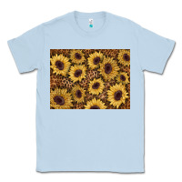 Dusty Blue sunflower leopard background 3200x2400 Classic Tee - AdoDesignShop