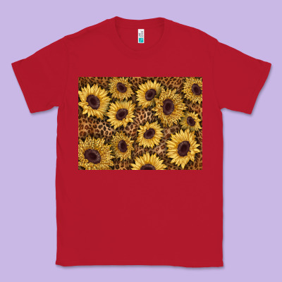 Sunflower Leopard Background 3200x2400 Classic Tee Designed By Adodesignshop