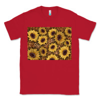 Red sunflower leopard background 3200x2400 Classic Tee - AdoDesignShop
