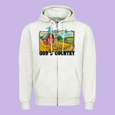 This Is God's Country Zipper Hoodie Designed By Maliassmallbusiness