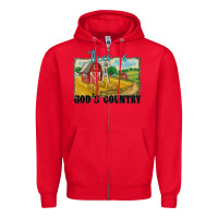 Red this is god's country Zipper Hoodie - MaliasSmallBusiness