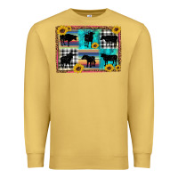 Antique Gold cow sunflower leopard Premium Sweatshirt - Artiststas