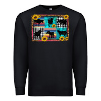 Black cow sunflower leopard Premium Sweatshirt - Artiststas
