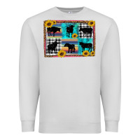 Dove Grey cow sunflower leopard Premium Sweatshirt - Artiststas