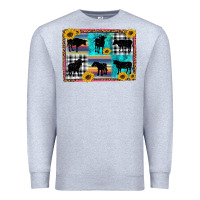 Heather Grey cow sunflower leopard Premium Sweatshirt - Artiststas
