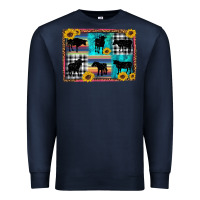 Navy cow sunflower leopard Premium Sweatshirt - Artiststas
