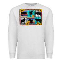 Oatmeal Heather cow sunflower leopard Premium Sweatshirt - Artiststas