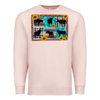 Cow Sunflower Leopard Premium Sweatshirt | Teevron