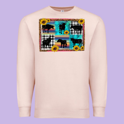 Cow Sunflower Leopard Premium Sweatshirt Designed By Artiststas