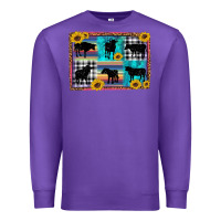 Purple cow sunflower leopard Premium Sweatshirt - Artiststas