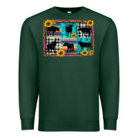 Sports Green cow sunflower leopard Premium Sweatshirt - Artiststas