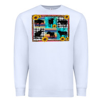 White cow sunflower leopard Premium Sweatshirt - Artiststas