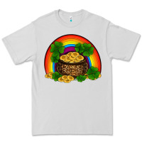 Dove Grey st patricks shamrock gold leopard rainbow Premium Tee - RanaPortraitStore