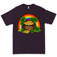 Plum st patricks shamrock gold leopard rainbow Premium Tee - RanaPortraitStore
