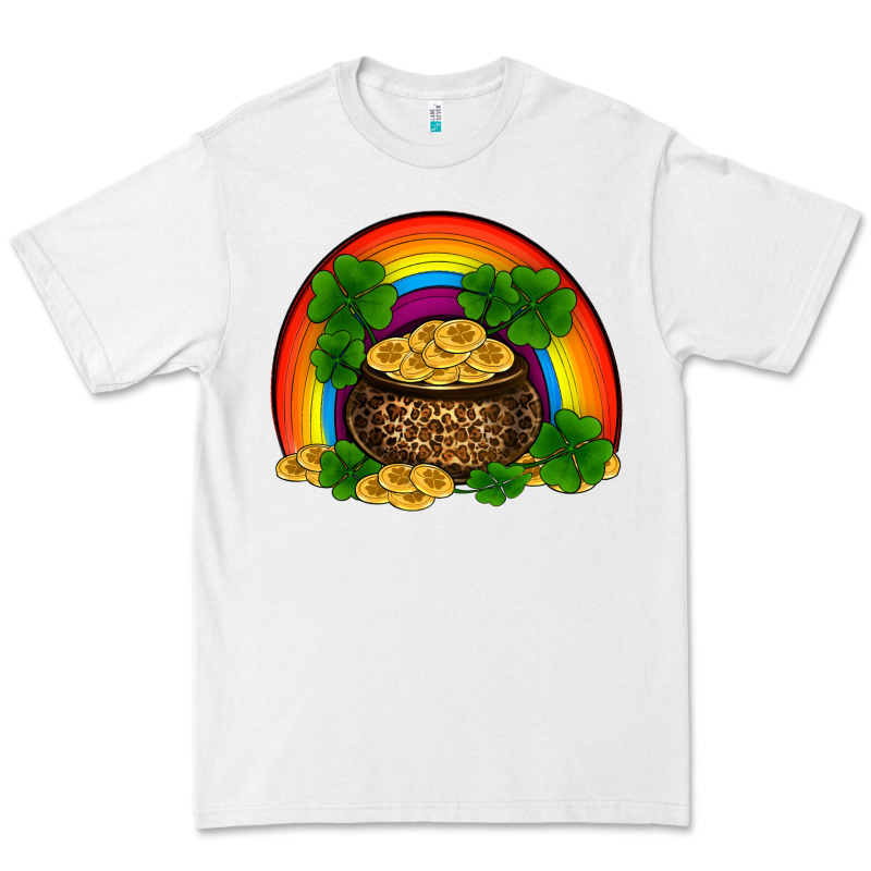 St Patricks Shamrock Gold Leopard Rainbow Premium Tee by RanaPortraitStore | Teevron