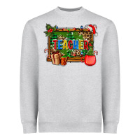 Heather Grey christmas teacher and coffe cup with board Heavyweight Sweatshirt - AdoDesignShop