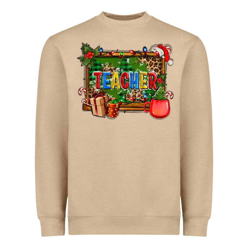 Christmas Teacher And Coffe Cup With Board Heavyweight Sweatshirt by AdoDesignShop | Teevron