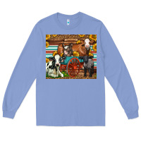 Colony Blue Farm Animals On An Old Wagon Long Sleeve Tee - LillyAllenDesigns