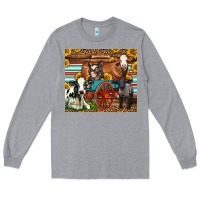 Heather Grey Farm Animals On An Old Wagon Long Sleeve Tee - LillyAllenDesigns