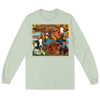 Matcha Farm Animals On An Old Wagon Long Sleeve Tee - LillyAllenDesigns