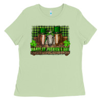Matcha happy st. patricks day horses with leprechaun Ladies Tee - RanaPortraitStore