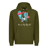 Army Green Wine Flip Flops Girl Premium Hoodie - Bettercallsaul