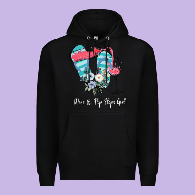 Wine Flip Flops Girl Premium Hoodie Designed By Bettercallsaul