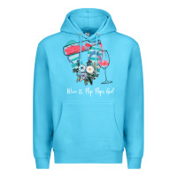 Ocean Blue Wine Flip Flops Girl Premium Hoodie - Bettercallsaul