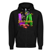 Black louisiana mardi gras Zipper Hoodie - MaliasSmallBusiness