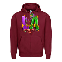 Burgundy louisiana mardi gras Zipper Hoodie - MaliasSmallBusiness