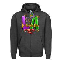 Charcoal Heather louisiana mardi gras Zipper Hoodie - MaliasSmallBusiness