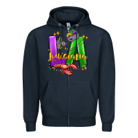 Navy louisiana mardi gras Zipper Hoodie - MaliasSmallBusiness
